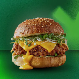 Burger premium sur fond vert